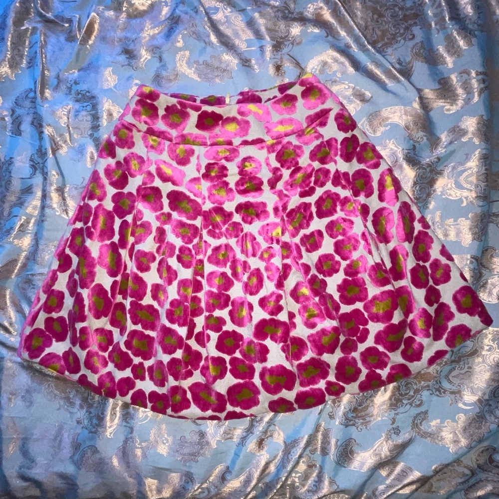 Velvet floral skirt